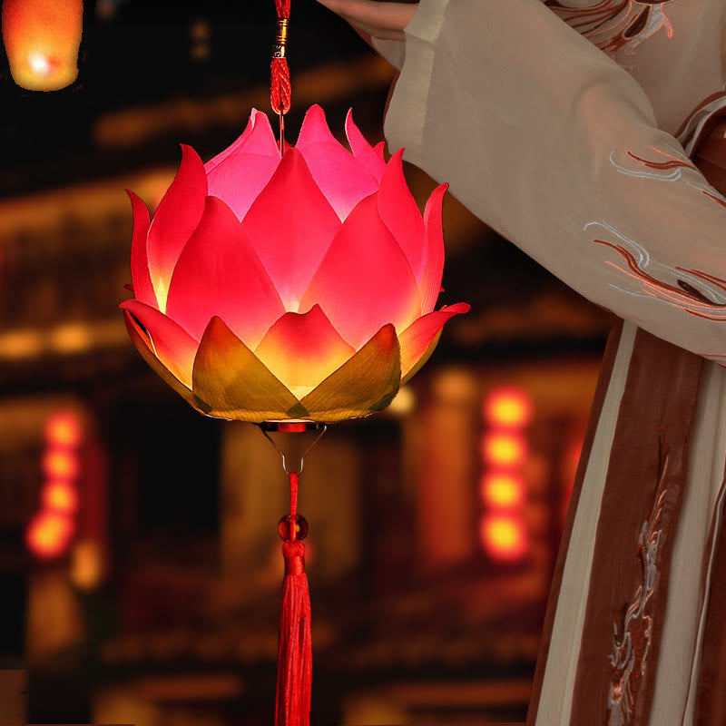 Buddha StonesDIY蓮の花ドラゴンランタンタッセルランプ装飾 - image 14