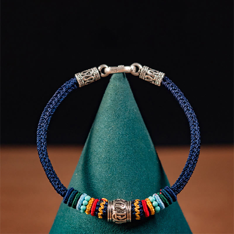 Buddha Stonesハンドメイド925スターリングシルバーチベットオーム・マニ・パドメ・フムピュリティ編みブレスレット - image 8