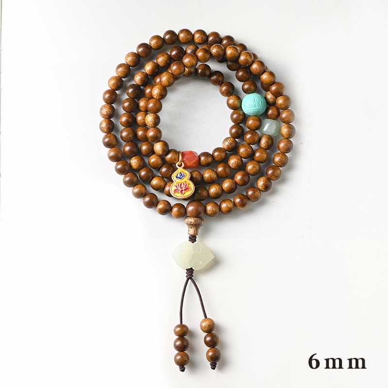 Buddha Stonesチベットローズウッド 保護 静寂 ブレスレットMala