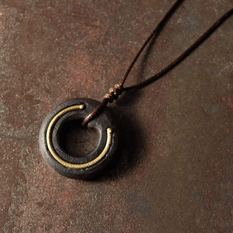 Buddha Stones禅サークル黒檀穏やか ネックレス ペンダント - image 2