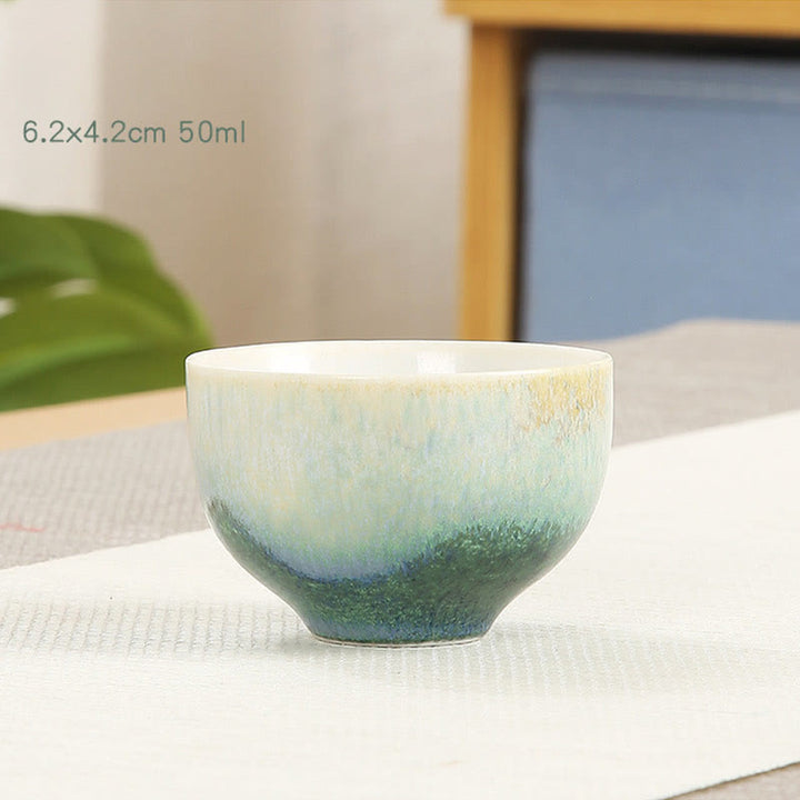 Buddha Stonesクリエイティブグリーンセラミックティーカップカンフーティーカップ