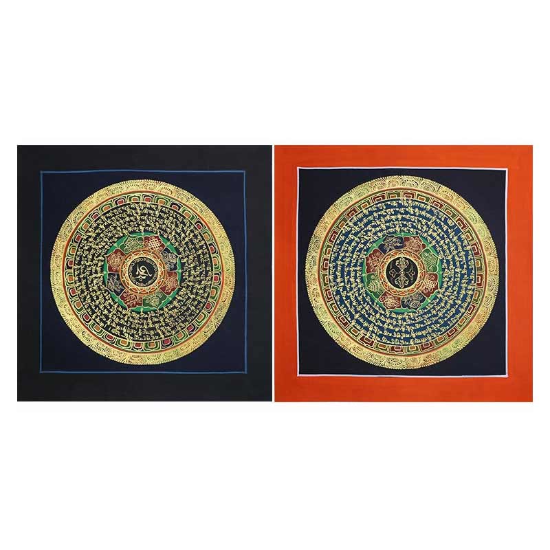 Buddha Stonesチベット 手作り タンカ 絵画 スピリチュアルな祝福 ブラインドボックス ランダムカラーパターン