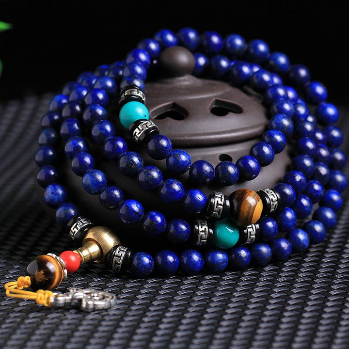 Buddha Stones108 ビーズ ラズライト ポジティブブレスレットMala