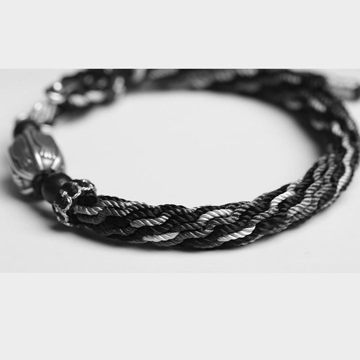 Buddha Stones925 スターリングシルバー 鯉 富 輪廻 ノット 編み紐 ブレスレット