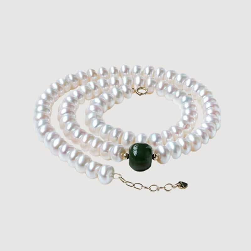 Buddha Stones 925スターリングシルバー 天然真珠 和田翡翠 アクアマリン 知恵 誠実 ネックレス ペンダント ブレスレット