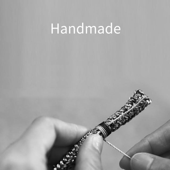Buddha Stones925スターリングシルバー パーフェクトノット キングコングノット 信仰の強さブレスレット