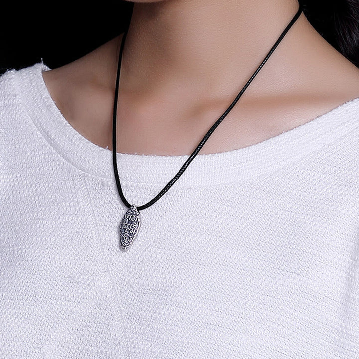 Buddha Stonesチベット 925 スターリングシルバーオーム・マニ・パドメ・フムドルジェヴァジュラ 彫刻 強さ ネックレス ペンダント - image 5