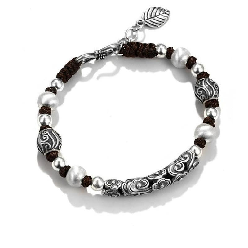 Buddha Stonesチベット ハンドメイド 銅製 999 スターリングシルバー 縁起の良い雲 富の紐ブレスレット - image 11
