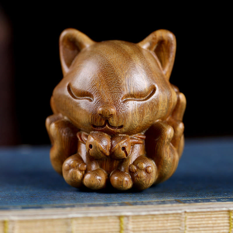 Buddha Stonesミニ九尾狐象牙実白檀緑白檀祝福装飾