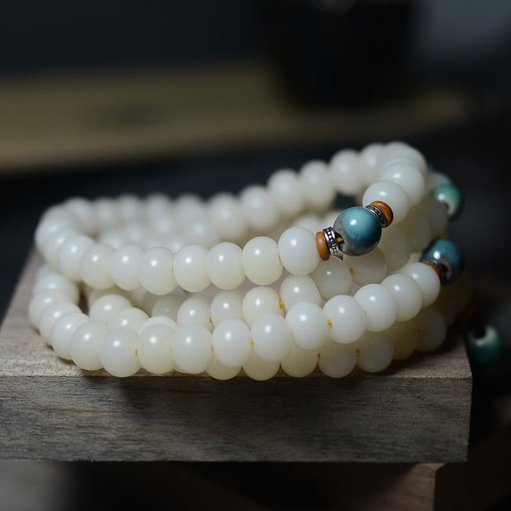 Buddha Stones108 個入りMalaビーズ 菩提樹 邪悪な霊を寄せ付けない 穏やかなブレスレット