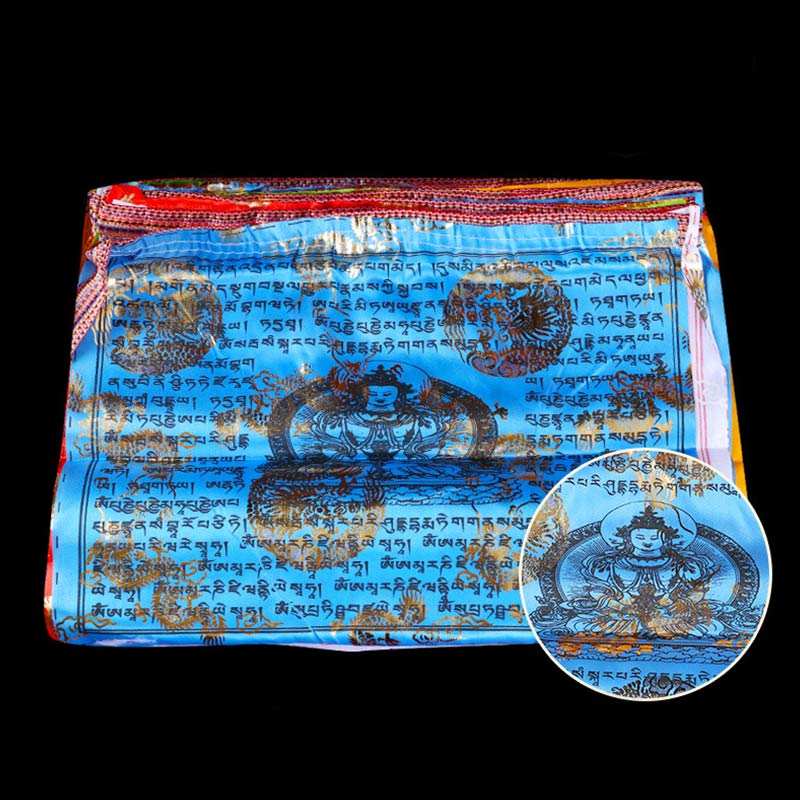 Buddha Stones チベット五色風馬良縁祈願経典屋外用祈祷旗20枚セット - image 3