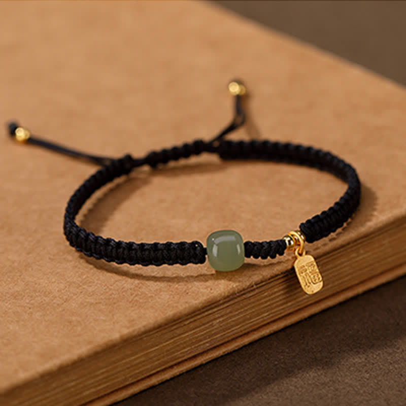Buddha Stones925 スターリングシルバー 和田翡翠 祝福 富 赤い紐 ブレスレット