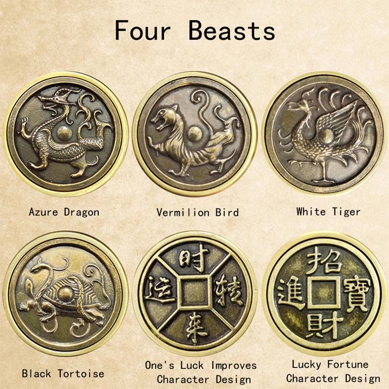 Buddha Stones四獣 風水 陰陽 八卦 銅貨 調和 回転式装飾 - image 4
