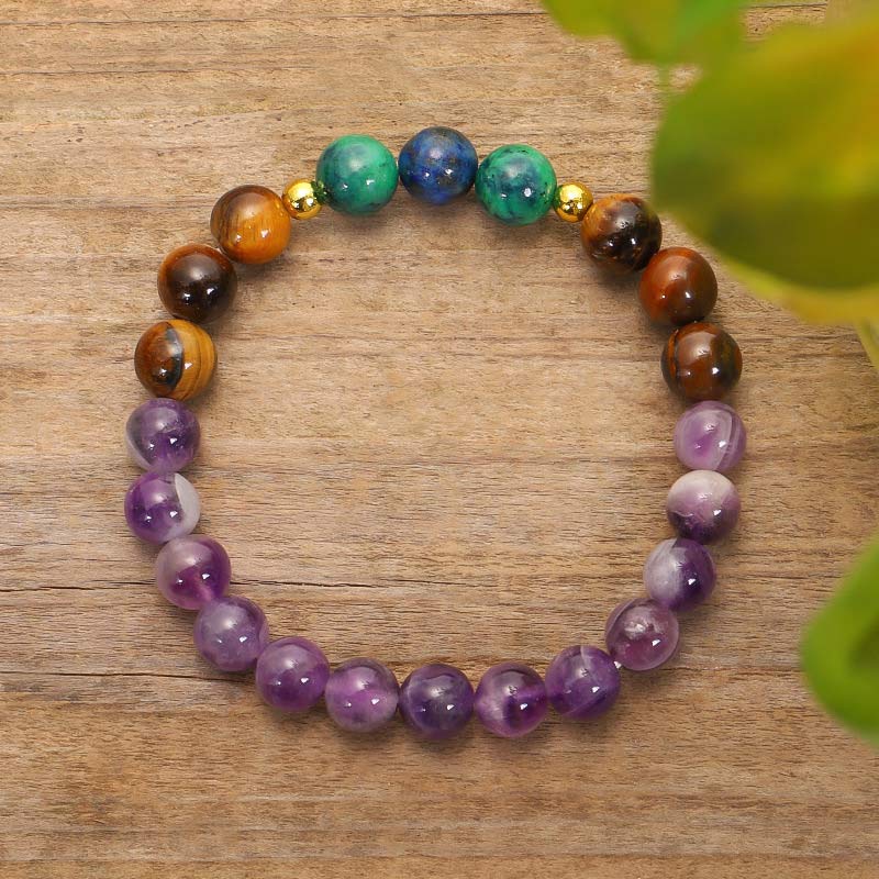 Buddha Stonesチベットアメジスト 浄化ブレスレットMalaセット