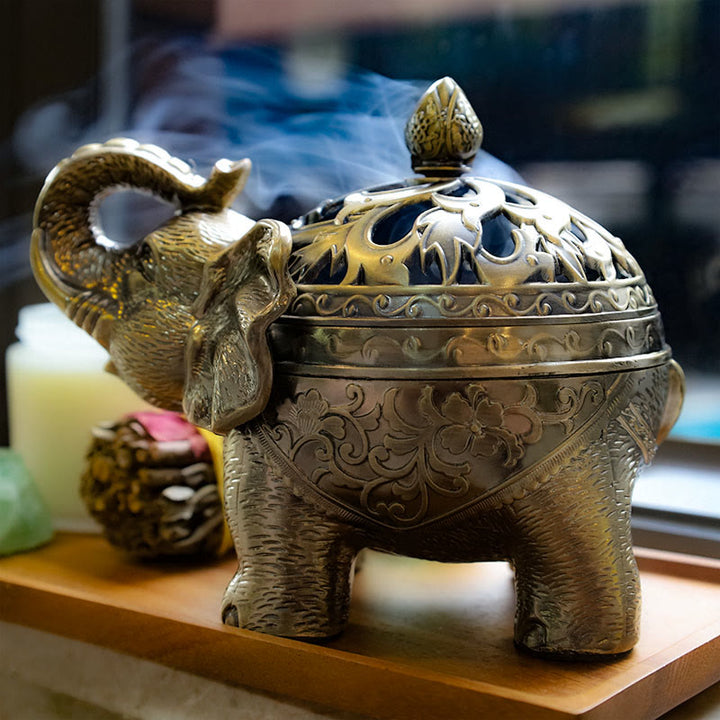 Buddha Stones象合金香炉ホームデコレーション香炉