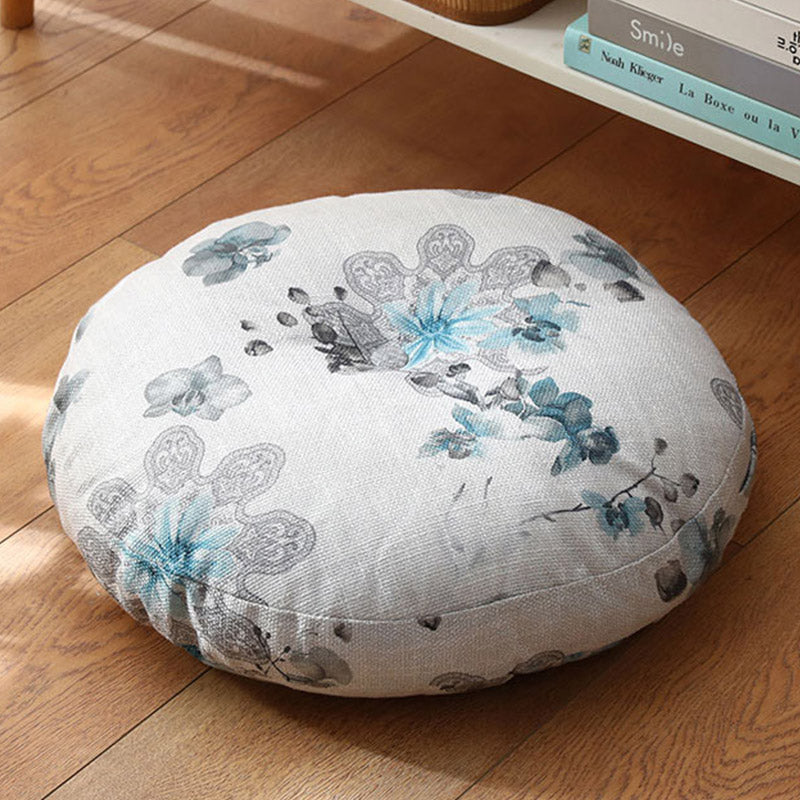 Buddha Stones 蓮のシンプルな模様のリネン製瞑想用座布団 ホームリビングルーム装飾 - 取り外し可能 - 約40cm×10cm（多少の誤差が生じる場合があります） - アリスブルー - image 18
