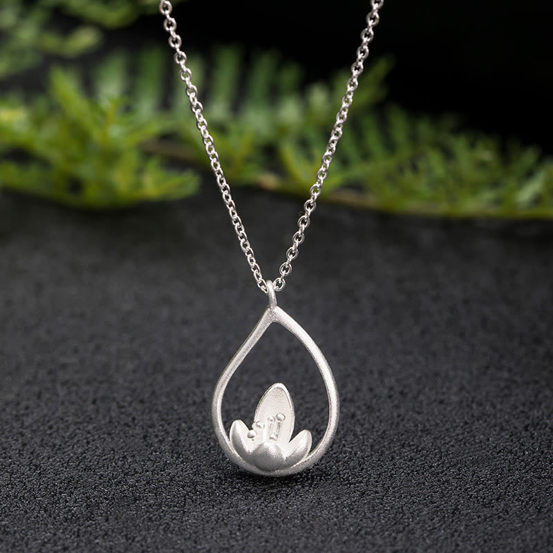Buddha Stones925スターリングシルバー 蓮の花 フローラルエンライトメントネックレスペンダント - LOTUS（悟り♥新たな始まり） - image 1