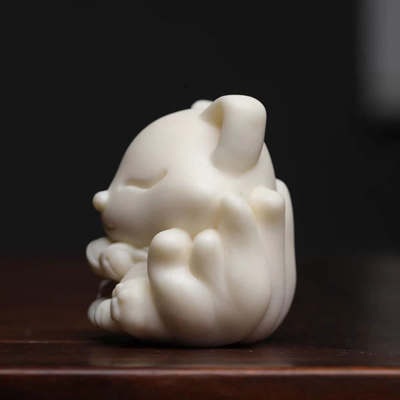 Buddha Stonesミニ九尾狐象牙実白檀緑白檀祝福装飾