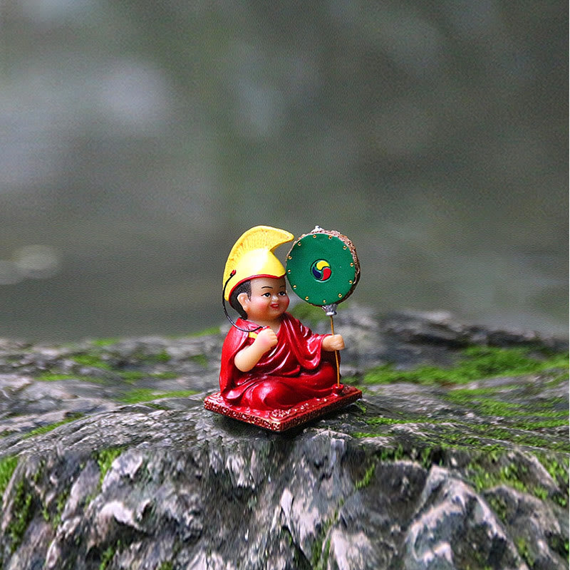 Buddha Stones手描き チベット ラマ像 彫刻 クリエイティブ ホーム オフィス 車 装飾 オーナメント