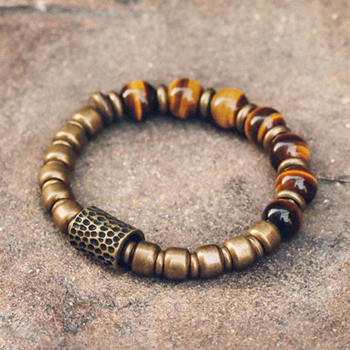 Buddha Stonesタイガーアイ 銅製 守護ブレスレット