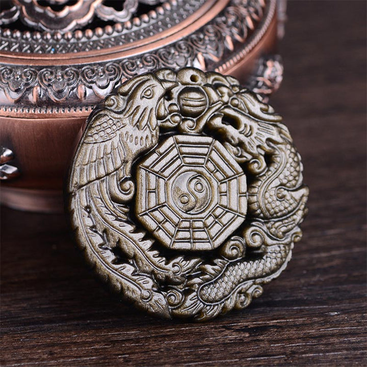 Buddha Stonesゴールデンオブシディアン ヒーリングエネルギーネックレスペンダント