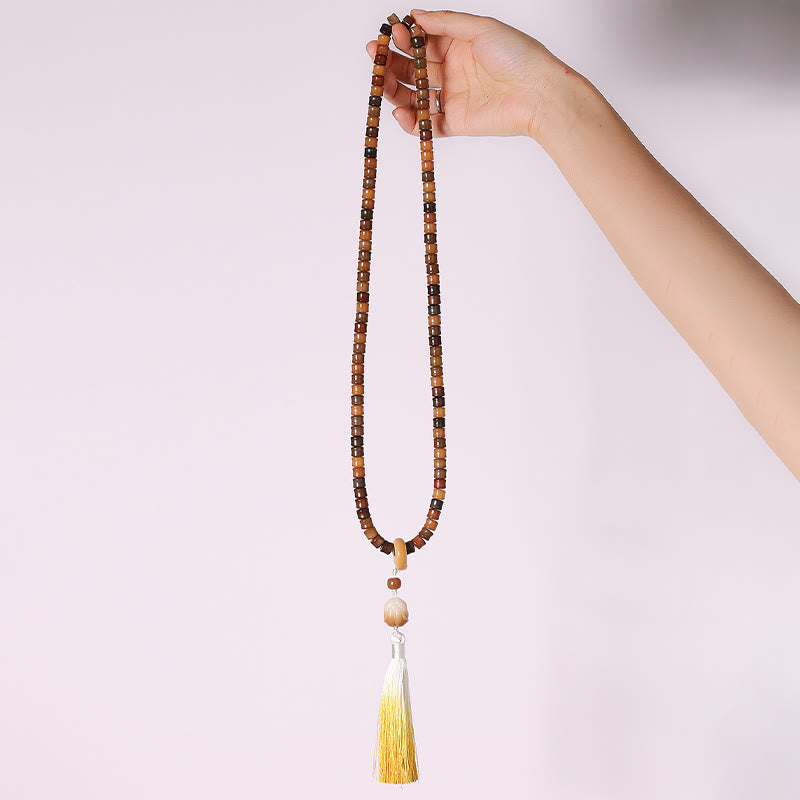 Buddha Stones108 個入りMalaビーズ 菩提樹の実 仏陀の手 蓮華 彫刻 ハーモニーブレスレット