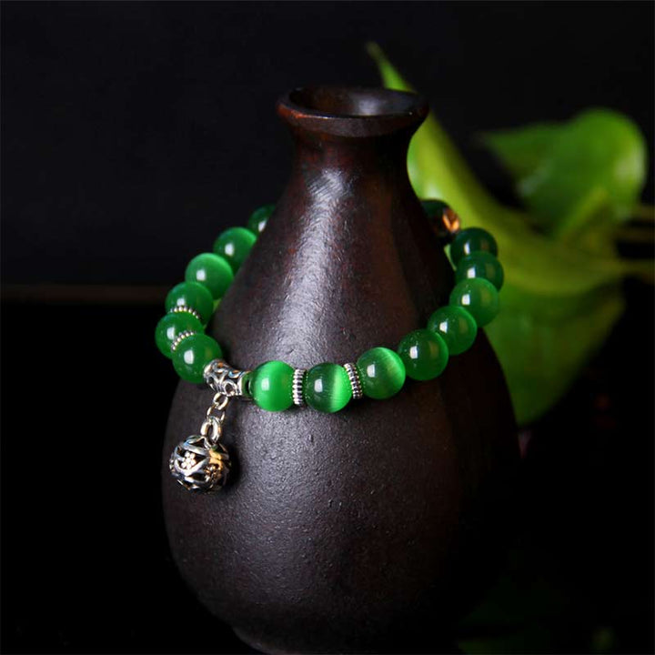 Buddha Stonesチベットキャッツアイ幸運ブレスレット