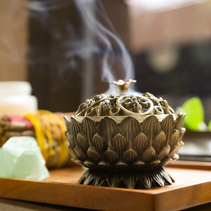 Buddha Stonesチベット蓮形浄化香炉