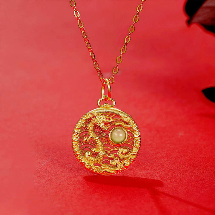 Buddha Stones925 スターリングシルバー 龍年 縁起の良い雲 和田翡翠象嵌 幸運のネックレスペンダント