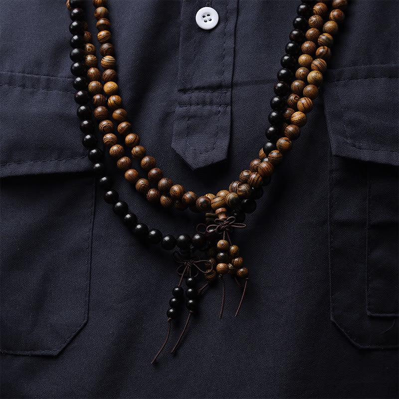 Buddha Stones108 個入りマーラー数珠ビーズ ブレスレット 祈り 瞑想 白檀 弾性 - image 4