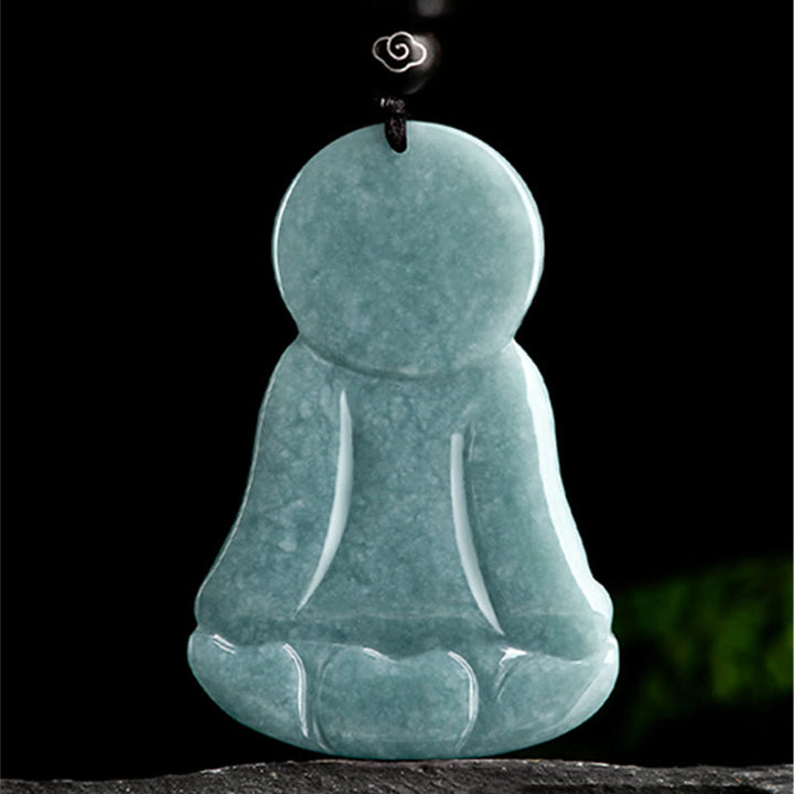 Buddha Stones阿弥陀仏 天然翡翠 蓮華 お守り 慈悲の紐 ネックレス ペンダント - image 6