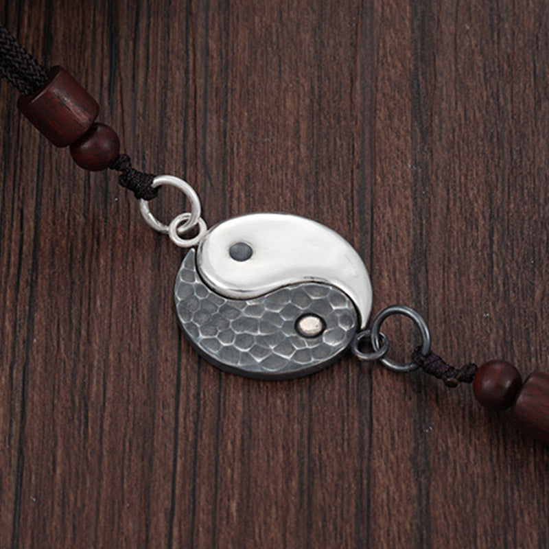 Buddha Stones990 スターリングシルバー 陰陽バランスハーモニーネックレスペンダント - image 1