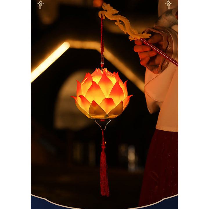 Buddha StonesDIY蓮の花ドラゴンランタンタッセルランプ装飾
