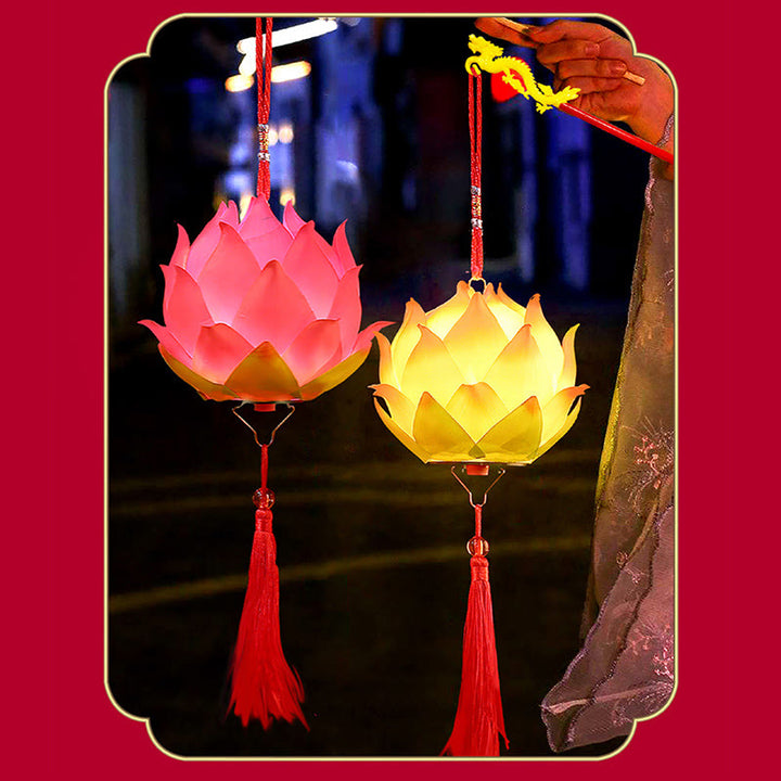 Buddha StonesDIY蓮の花ドラゴンランタンタッセルランプ装飾
