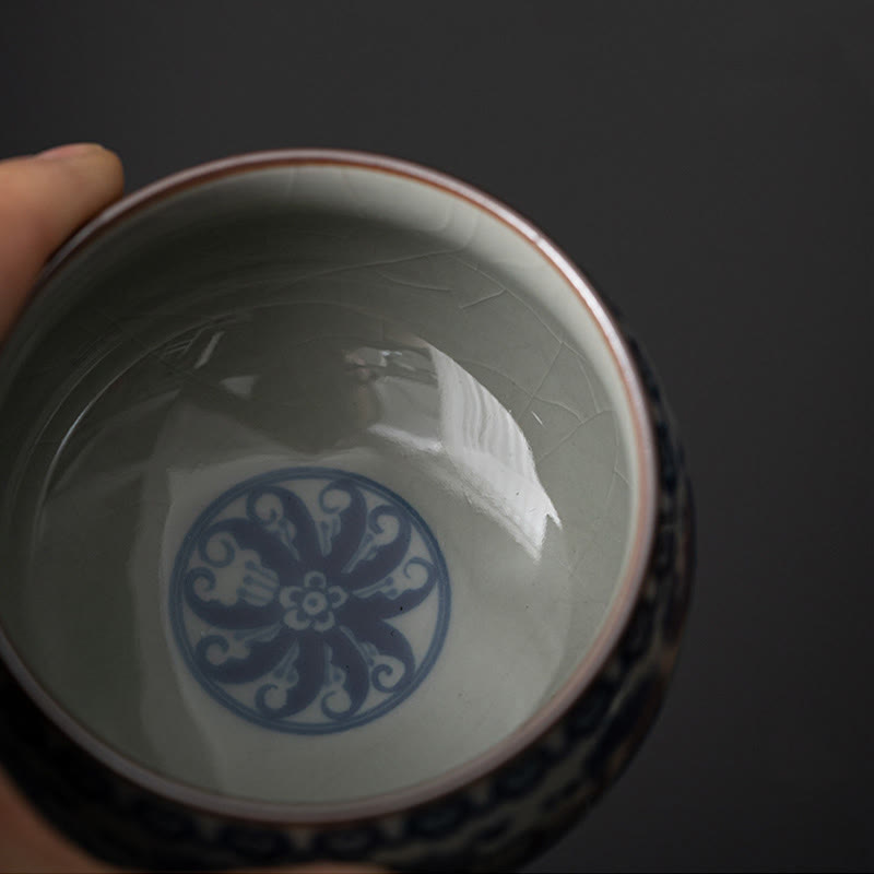 Buddha Stones、山水、蓮、蘭、亭、集いの陶器のティーカップ、カンフーティーカップ