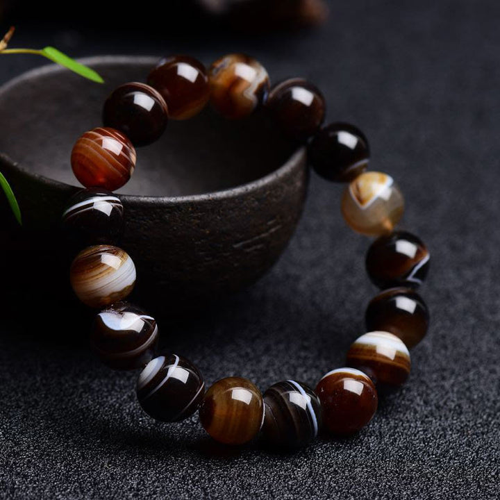 Buddha Stonesチベット産サードニクス 幸福のポジティブなブレスレット