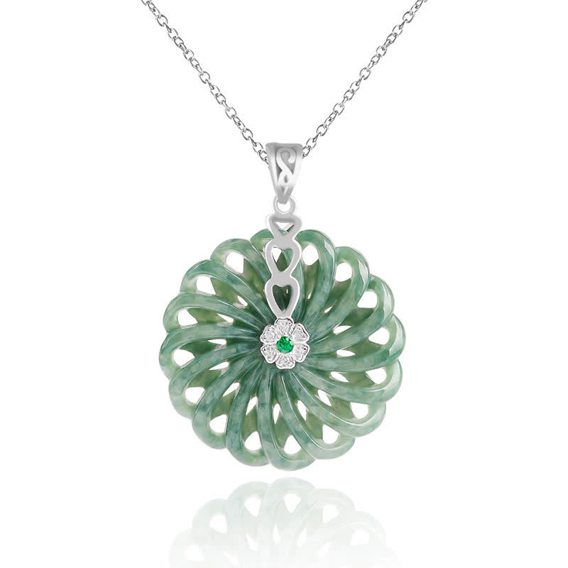 Buddha Stones天然丸玉平和のお守りチャーム豊穣 チタン鋼チェーンネックレスペンダント - image 5