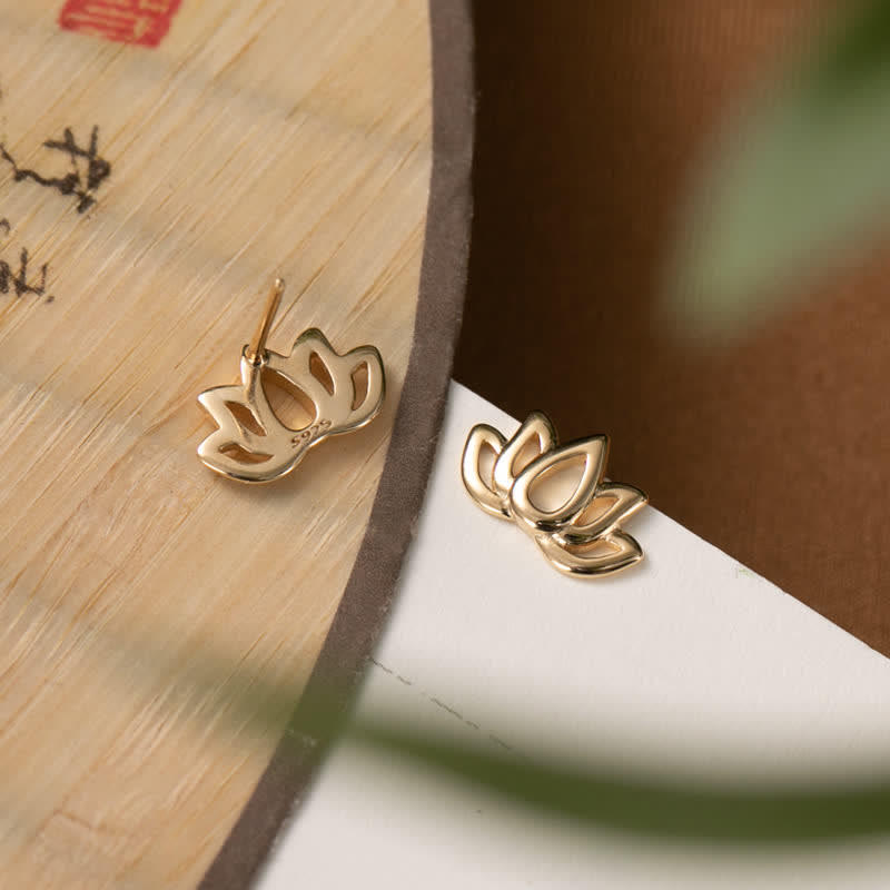Buddha Stones925スターリングシルバー 蓮の花の祝福イヤリング - image 5