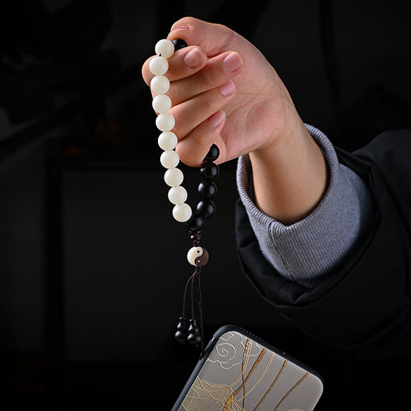 Buddha Stones黒檀YinYang守護 ブレスレット 装飾