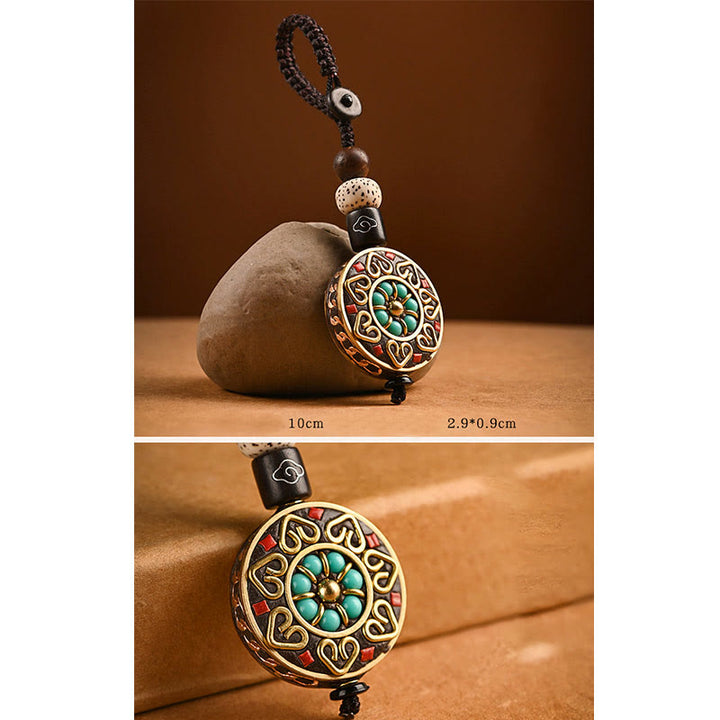 Buddha StonesチベットOm Mani Padme Humボディ シード ピース キーチェーン