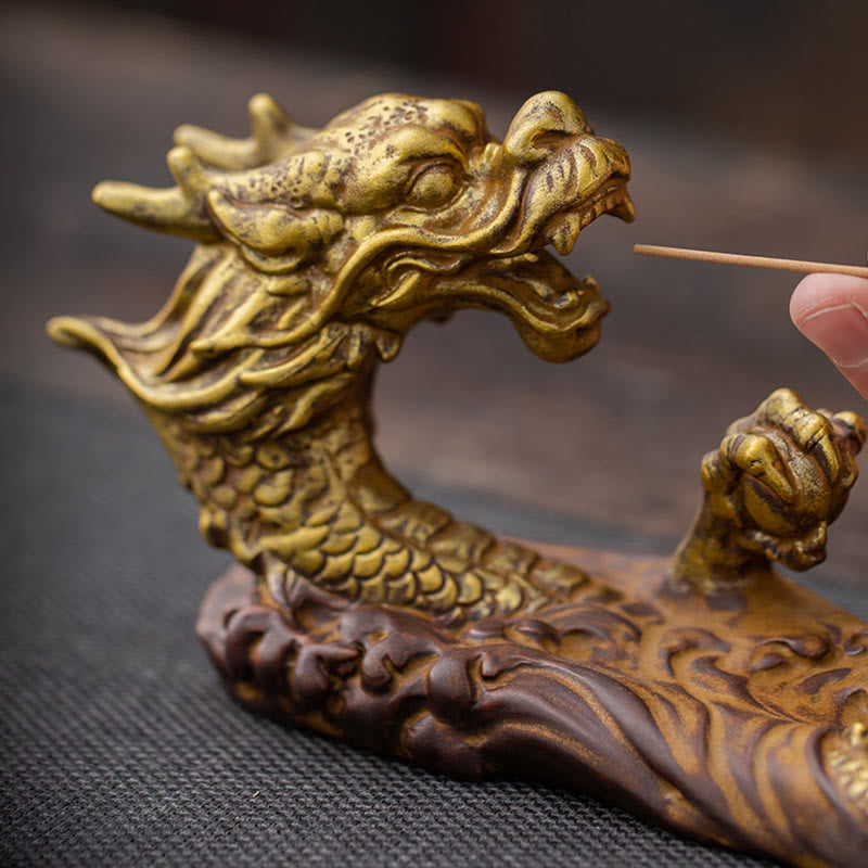 Buddha Stones龍守護 陶器 スティック 香炉 装飾