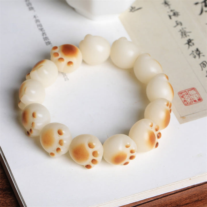 Buddha Stonesかわいい猫の足爪 菩提樹 平和ブレスレット - image 3