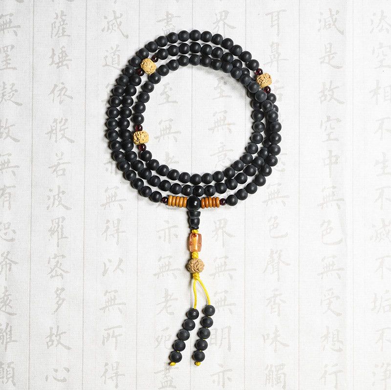 Buddha Stonesチベット数珠Mala菩提樹 赤瑪瑙 ヒーリングブレスレット