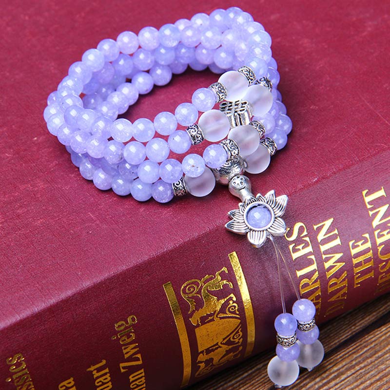 Buddha Stonesパープルジャスパービーズ 強さのブレスレットMala