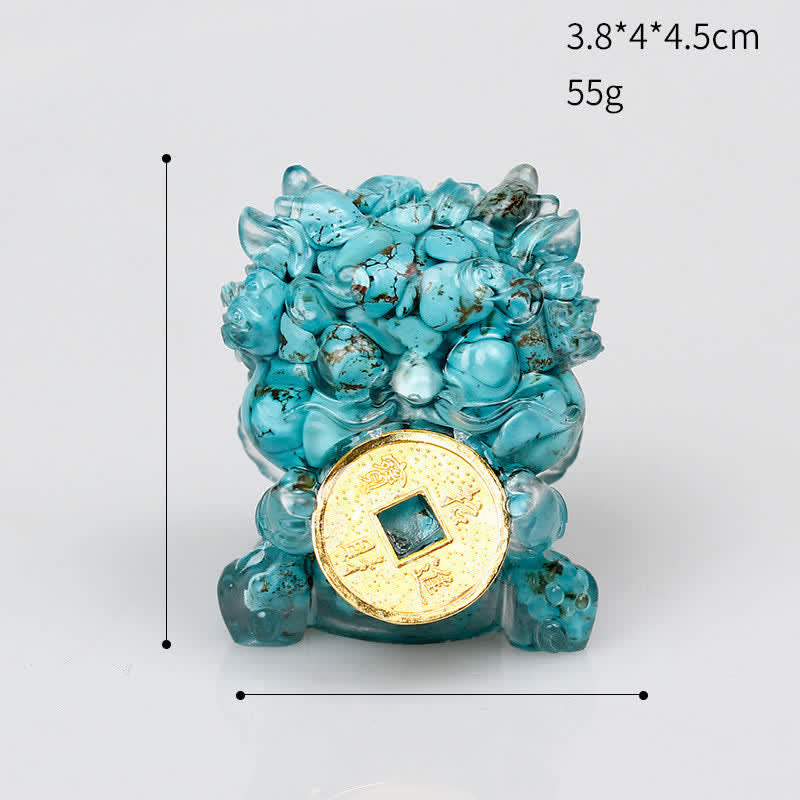 Buddha Stones手作り かわいい 貔貅 金貨 クリスタル 風水 エネルギー 富幸運繁栄家の装飾 - image 24