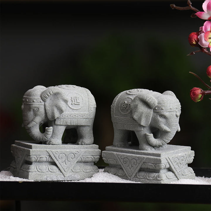 Buddha Stones獅子 福福犬 象 魔除け 祝福 室内装飾