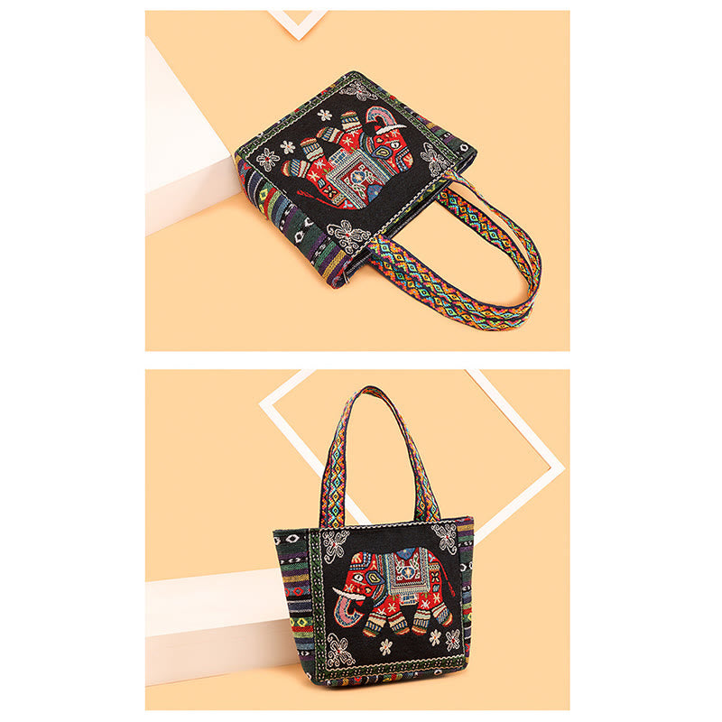 Buddha Stonesの蝶刺繍入り大容量キャンバストートバッグショルダーバッグ