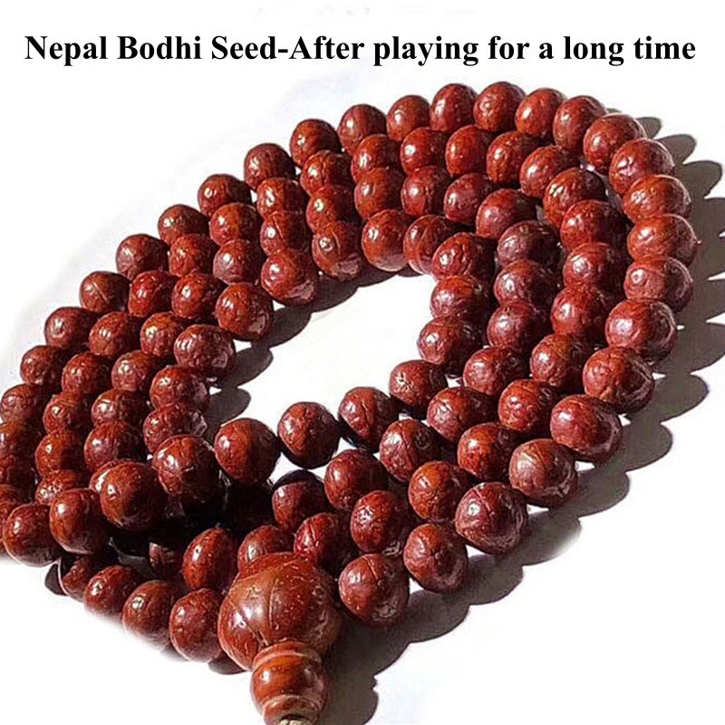 Buddha Stones108 個入りMalaネパール 菩提樹 幸運 富 タッセルブレスレット