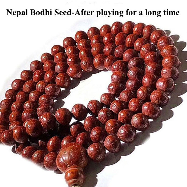 Buddha Stones108 個入りMalaネパール 菩提樹 幸運 富 タッセルブレスレット