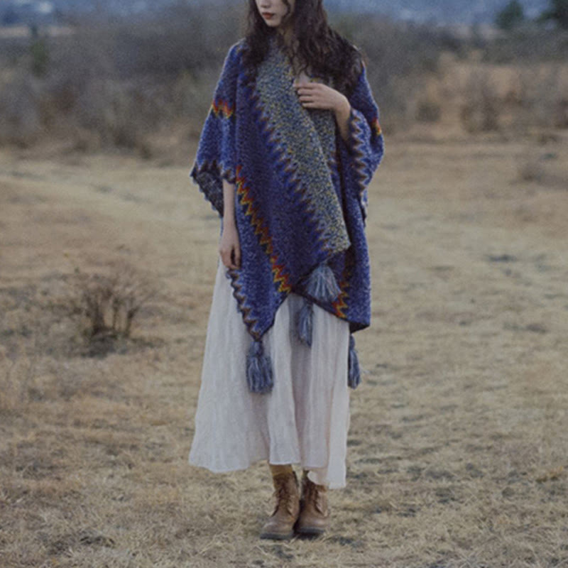 Buddha Stonesチベットショール 柔らかく暖かいニットマント 冬用チベットタッセルスカーフ - image 15